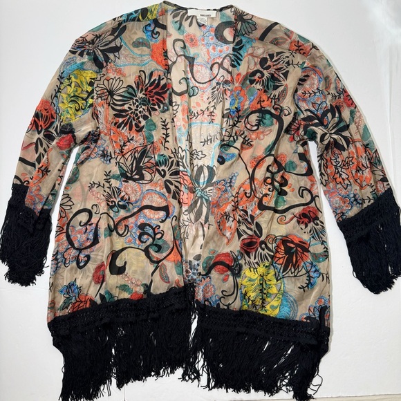Sans Souci Sheer Kimono Fringe - Picture 3 of 7